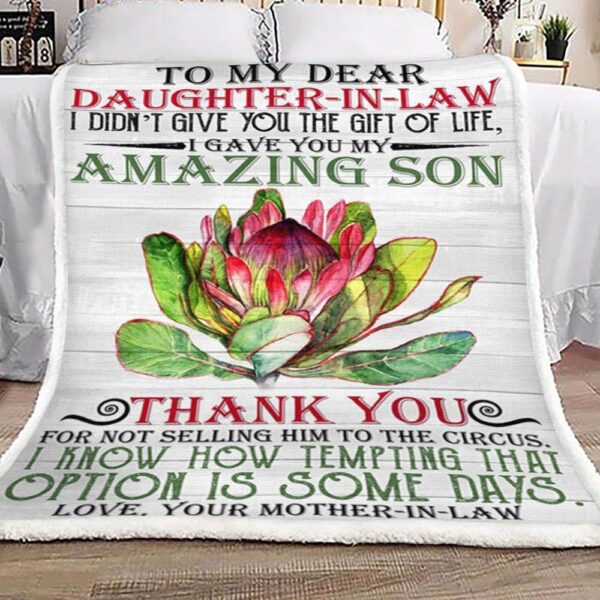 Mother To Daughter In Law Lotus Fleece Blanket Sherpa Blanket