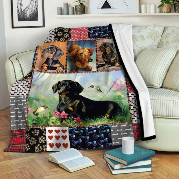 Dachshund Fleece Blanket Sherpa Blanket