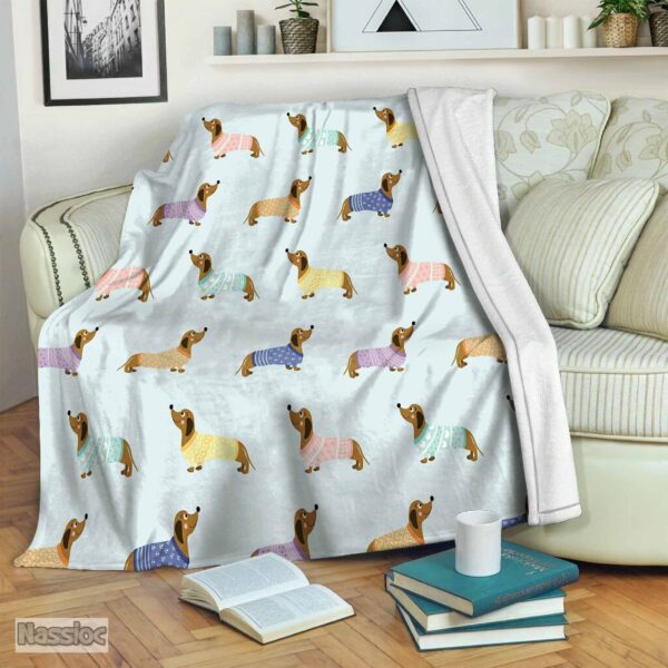 Dachshund Fleece Blanket Sherpa Blanket