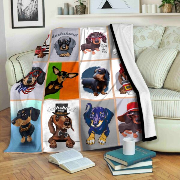 Dachshund Fleece Blanket Sherpa Blanket