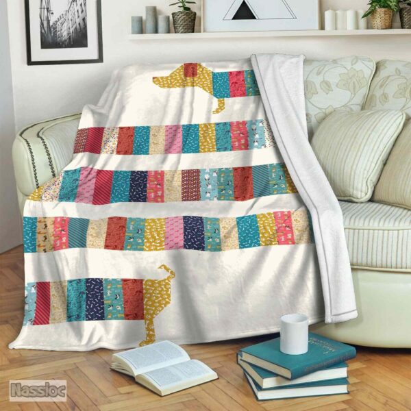 Dachshund Fleece Blanket Sherpa Blanket