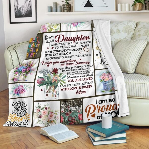To My Dear Daughter Fleece Blanket Sherpa Blanket