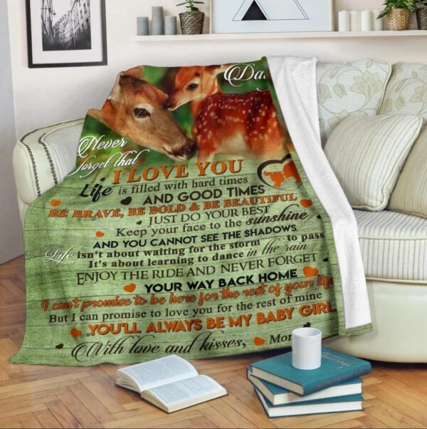 To My Dear Daughter Fleece Blanket Sherpa Blanket