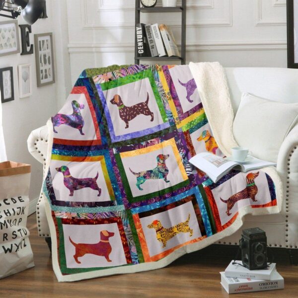 Dachshund Fleece Blanket Sherpa Blanket