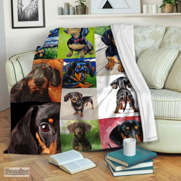Dachshund Fleece Blanket Sherpa Blanket