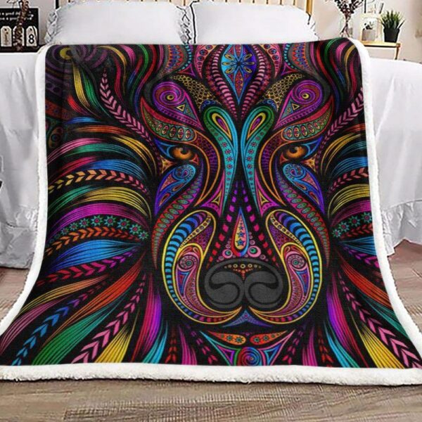 Colorful Wolf Fleece Blanket Sherpa Blanket