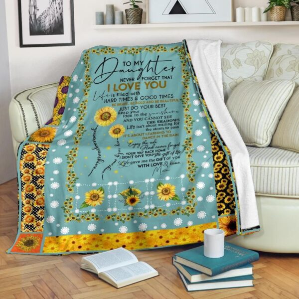 To My Dear Daughter Fleece Blanket Sherpa Blanket