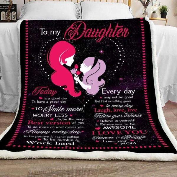 To My Daughter Fleece Blanket Sherpa Blanket