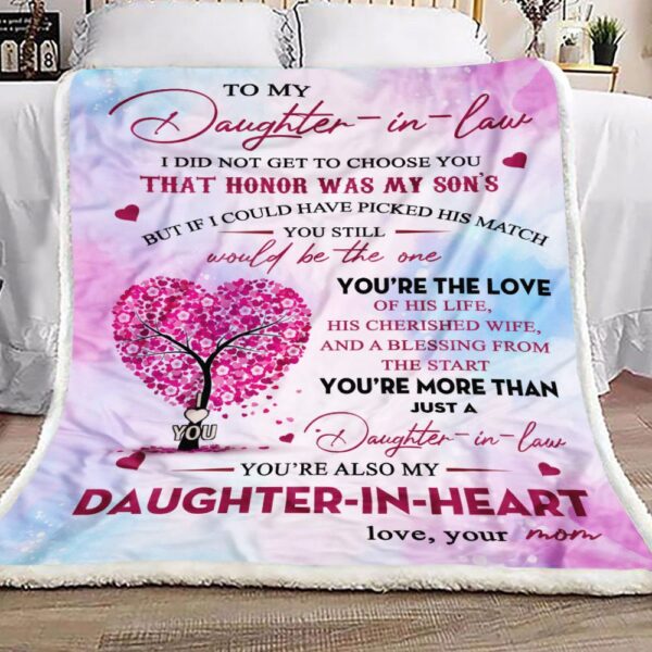 To My Daughter Heart Tree Fleece Blanket Sherpa Blanket