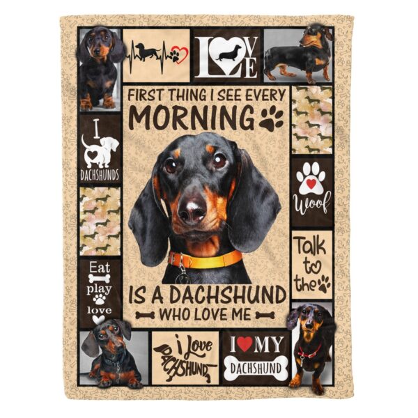 Dachshund Fleece Blanket Sherpa Blanket