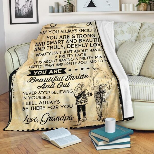 To My Granddaughter Family Fleece Blanket Sherpa Blanket