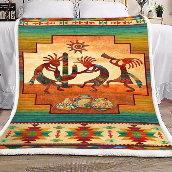 Native American Kokopelli Fleece Blanket Sherpa Blanket