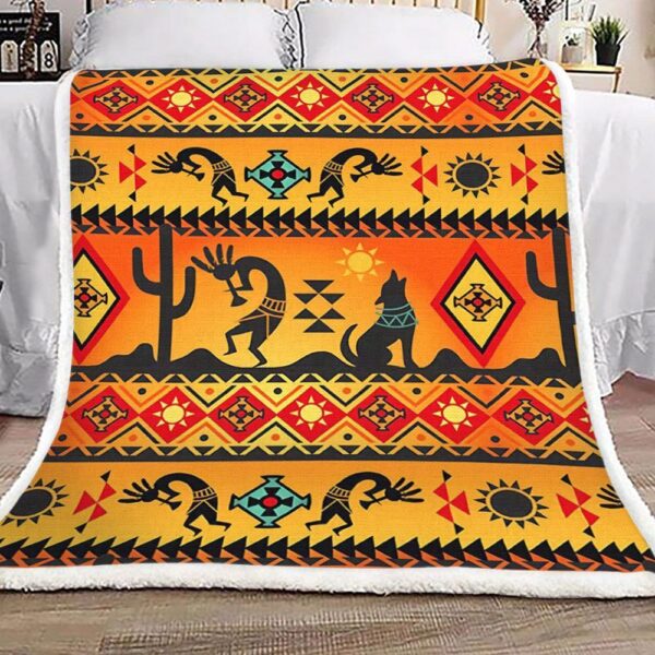 Native American Kokopelli Fleece Blanket Sherpa Blanket