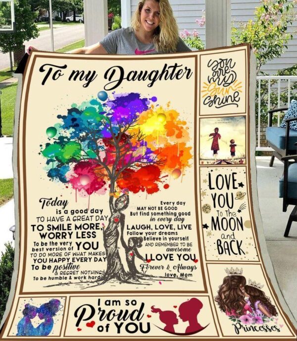 To My Daughter Fleece Blanket Sherpa Blanket