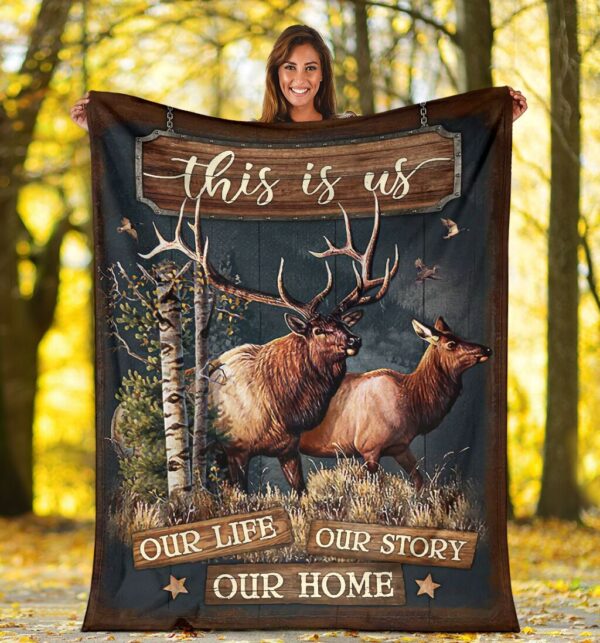 Deer Our Home Fleece Blanket Sherpa Blanket