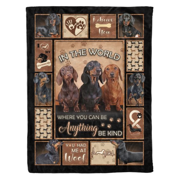 Dachshund Fleece Blanket Sherpa Blanket