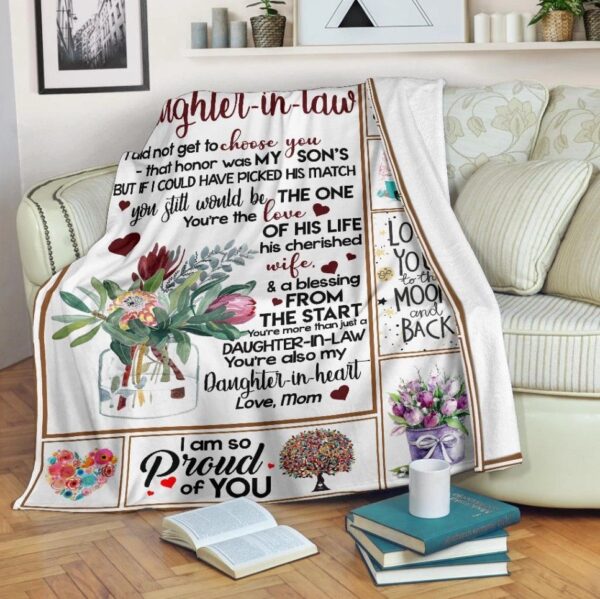 To My Dear Daughter-In-Law Fleece Blanket Sherpa Blanket