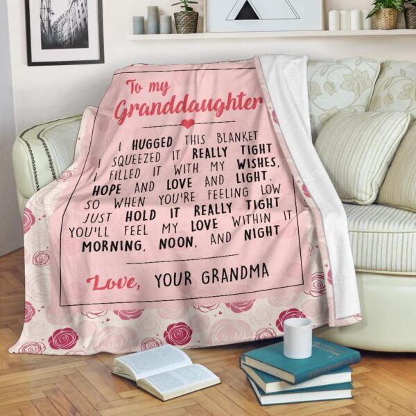 To My Granddaughter Family Fleece Blanket Sherpa Blanket