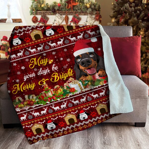 Dachshund Fleece Blanket Sherpa Blanket