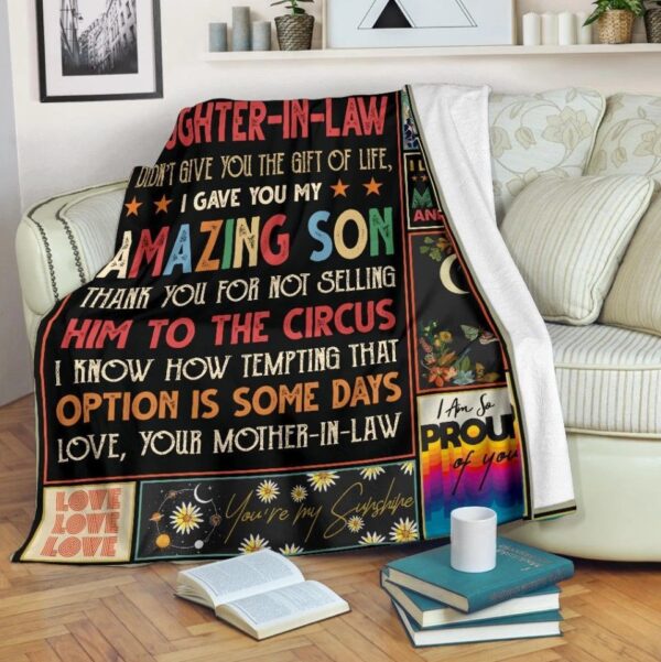To My Dear Daughter-In-Law Fleece Blanket Sherpa Blanket