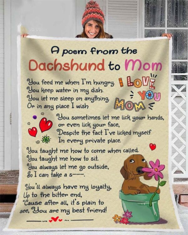 Dachshund Fleece Blanket Sherpa Blanket