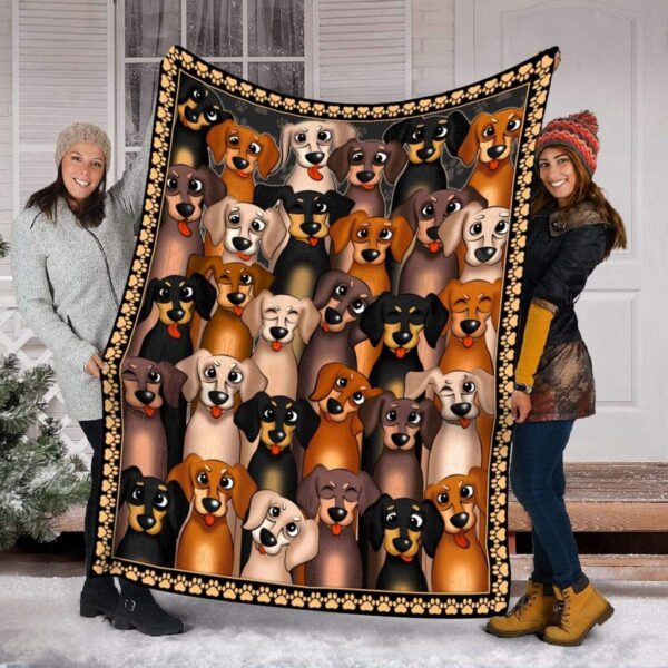 Dachshund Fleece Blanket Sherpa Blanket