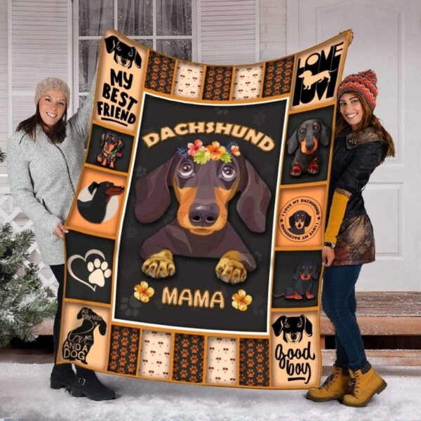 Dachshund Mama Fleece Blanket Sherpa Blanket