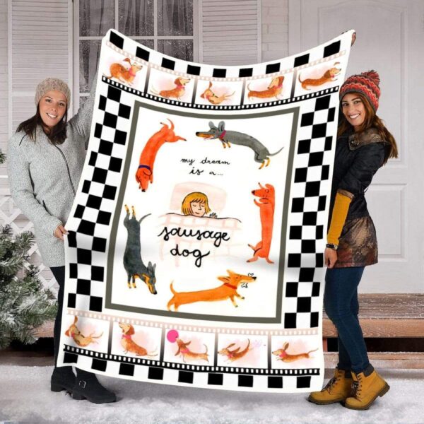 Dachshund Fleece Blanket Sherpa Blanket