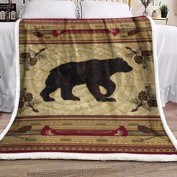 Native American Bear Fleece Blanket Sherpa Blanket
