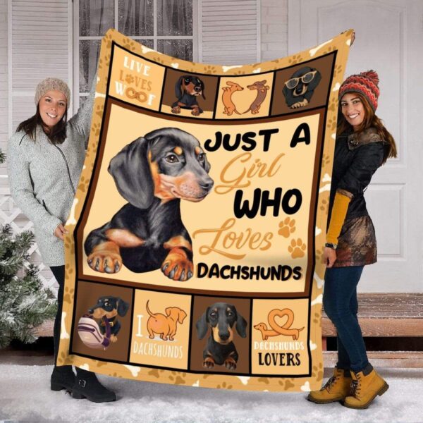Dachshund Fleece Blanket Sherpa Blanket