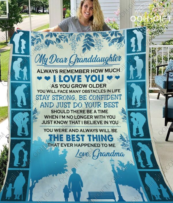 To My Granddaughter Grandma Fleece Blanket Sherpa Blanket