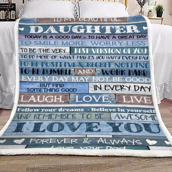 To My Daughter Fleece Blanket Sherpa Blanket