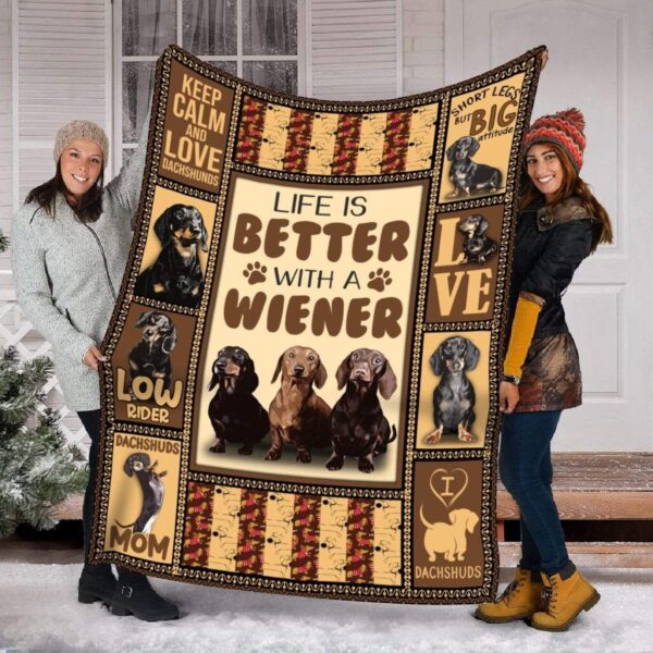 Dachshund Puppies Fleece Blanket Sherpa Blanket