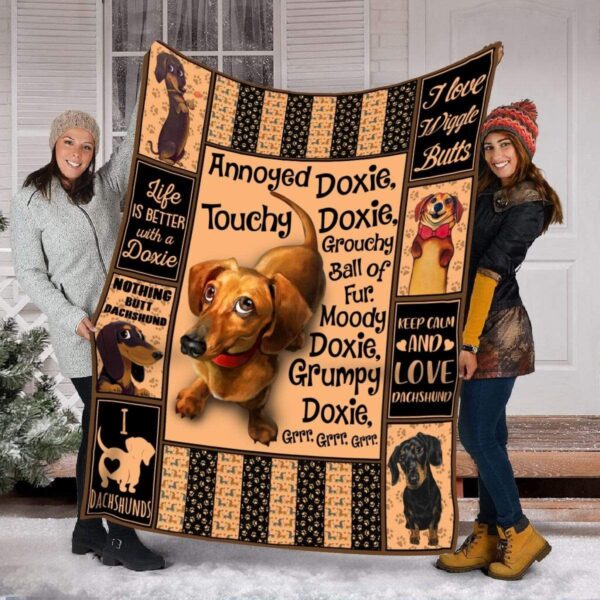 Dachshund Fleece Blanket Sherpa Blanket