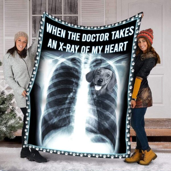 Dachshund X ray Fleece Blanket Sherpa Blanket