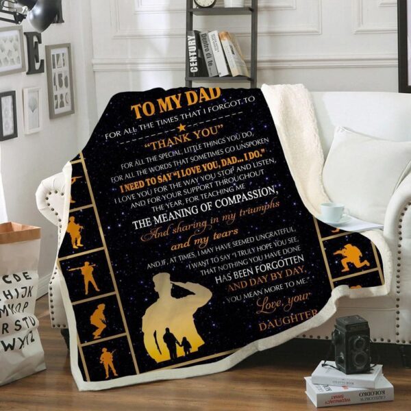 To My Dad Daughter Fleece Blanket Sherpa Blanket