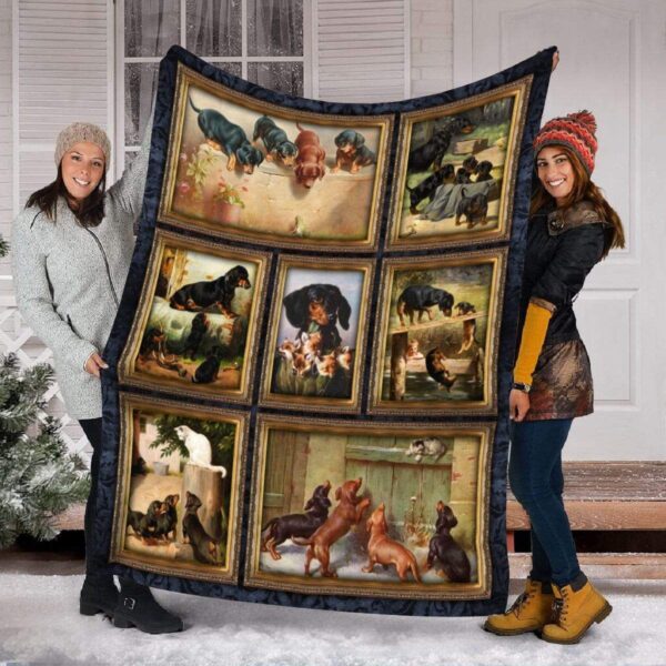 Dachshund Fleece Blanket Sherpa Blanket