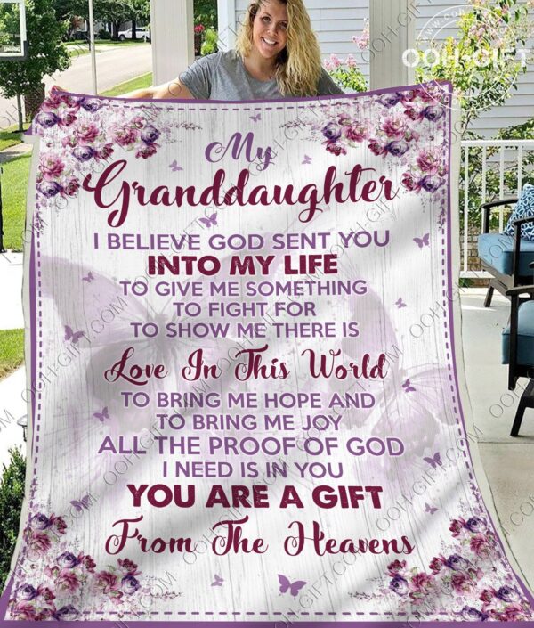 To My Granddaughter Fleece Blanket Sherpa Blanket