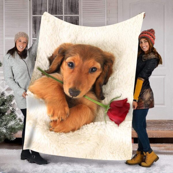 Dachshund Fleece Blanket Sherpa Blanket
