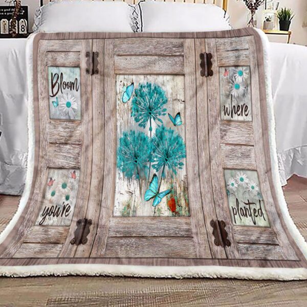 Bloom Where Youre Planted Fleece Blanket Sherpa Blanket