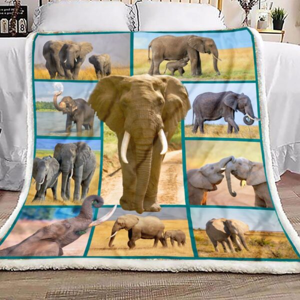 Elephant Fleece Blanket Sherpa Blanket