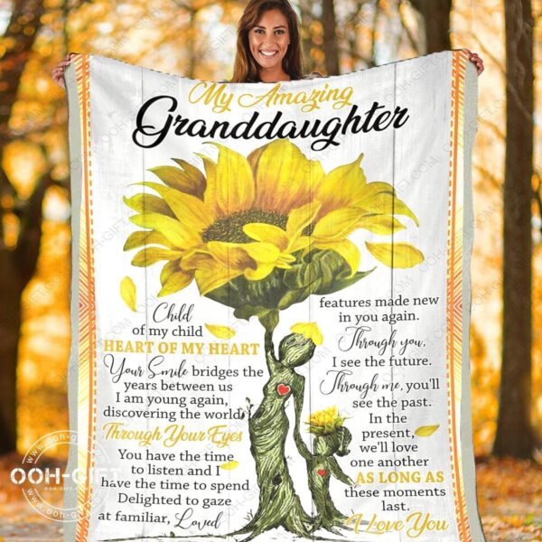 To My Granddaughter Fleece Blanket Sherpa Blanket