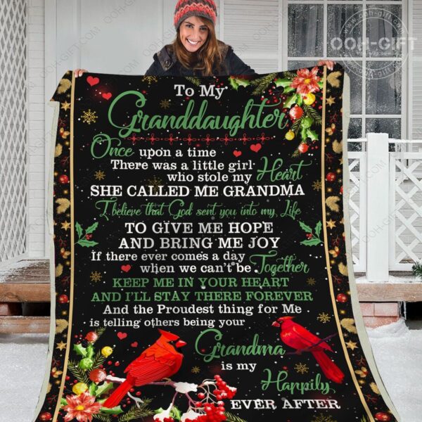 To My Granddaughter Grandma Parrot Fleece Blanket Sherpa Blanket