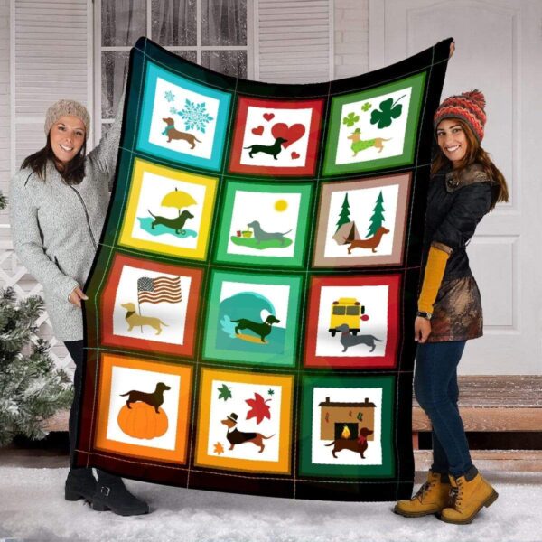 Dachshund Dog Fleece Blanket Sherpa Blanket