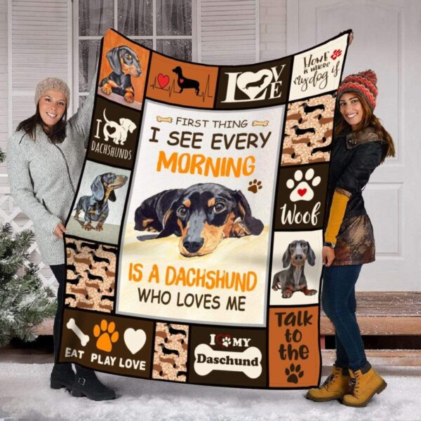 Dachshund Dog Fleece Blanket Sherpa Blanket