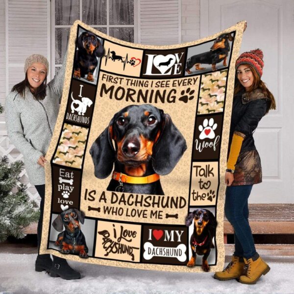 Dachshund Fleece Blanket Sherpa Blanket