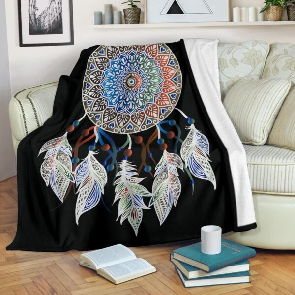 Mandala Native American Fleece Blanket Sherpa Blanket