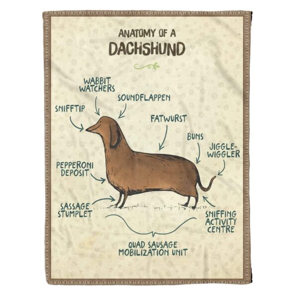 Funny Dachshund Fleece Blanket Sherpa Blanket