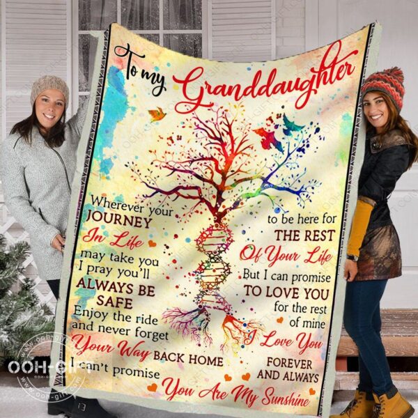 To My Granddaughter Fleece Blanket Sherpa Blanket