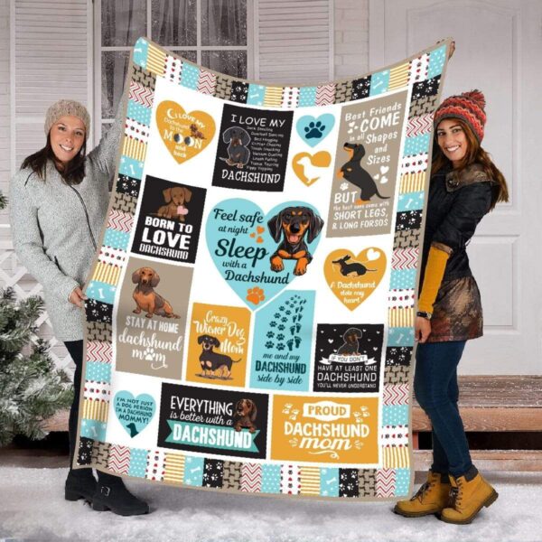Dachshund Dog Fleece Blanket Sherpa Blanket